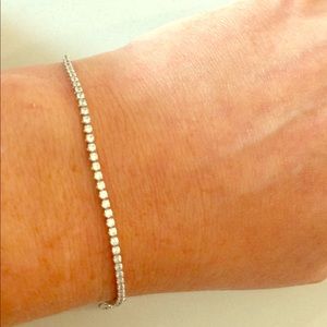 White Gold Vermeil Cubic Zirconia Tennis Bracelet